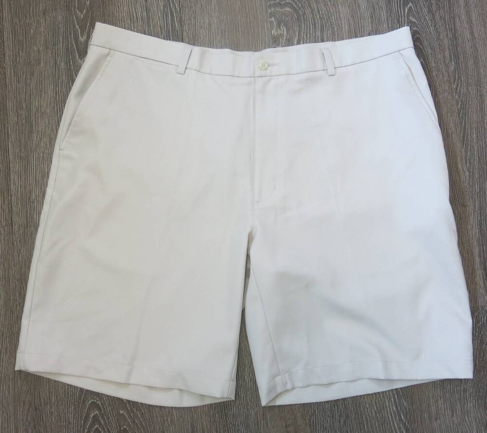 GRAND SLAM Golf Shorts Size 42 Men's Flat Front Pockets Polyester Tan Vacation
